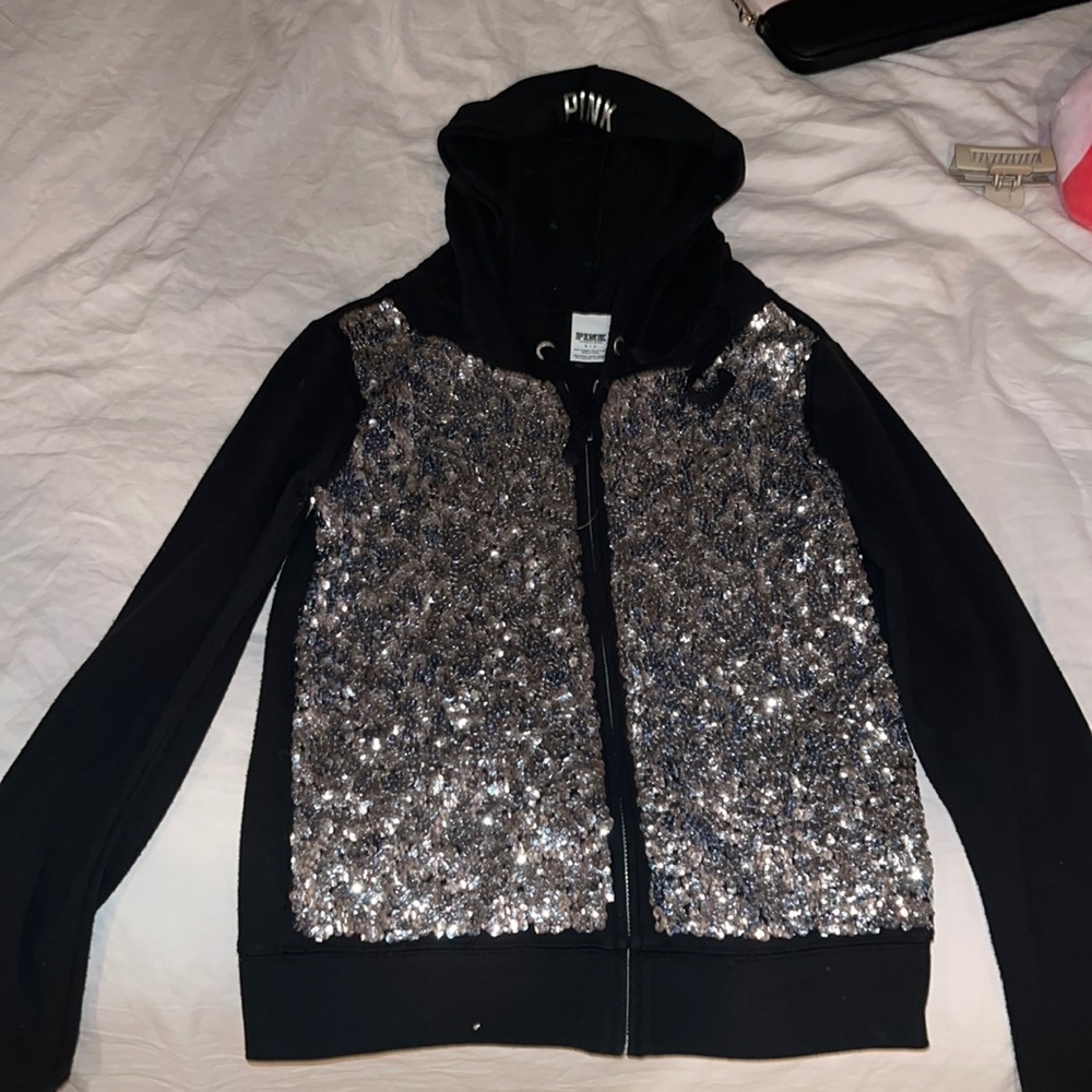 VS Pink Black bling zip up